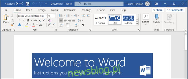 Microsoft Word trên hệ thống Windows 10