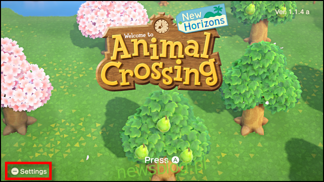 Khởi chạy các tùy chọn từ màn hình tiêu đề trong Animal Crossing: New Horizons