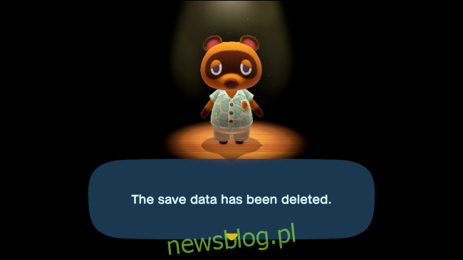 Thông tin đăng ký người chơi đã bị xóa trong Animal Crossing: New Horizons