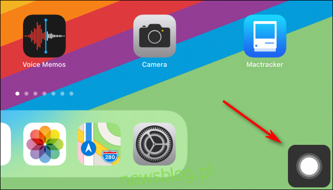 Nút AssistiveTouch trên màn hình chính trong iPadOS.