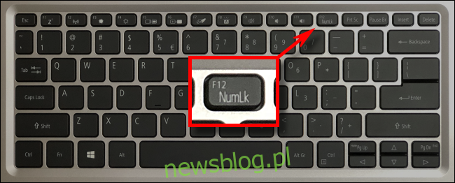 Một ví dụ về phím numlock cho máy tính xách tay