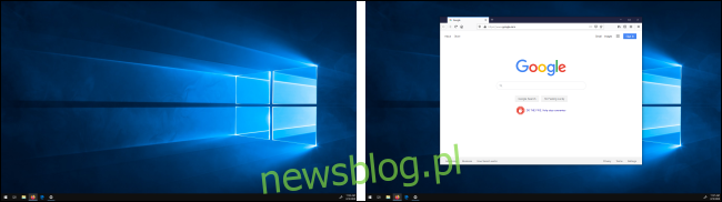 Một cửa sổ di chuyển giữa các màn hình trong hệ thống Windows 10