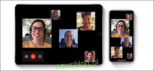Năm người FaceTime trên iPad và iPhone.