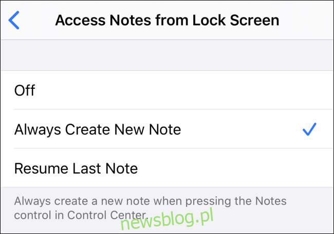 Truy cập ghi chú từ cài đặt màn hình khóa trong iOS