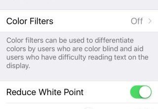 Cách bật bộ lọc màn hình bù mù màu trên iOS 10