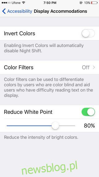 Cách bật bộ lọc màn hình bù mù màu trên iOS 10