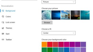 Cách chọn màu tô cho hình nền căn giữa trên hệ thống Windows 10