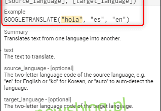 Cách sử dụng trực tiếp Google Dịch trong Google Sheets