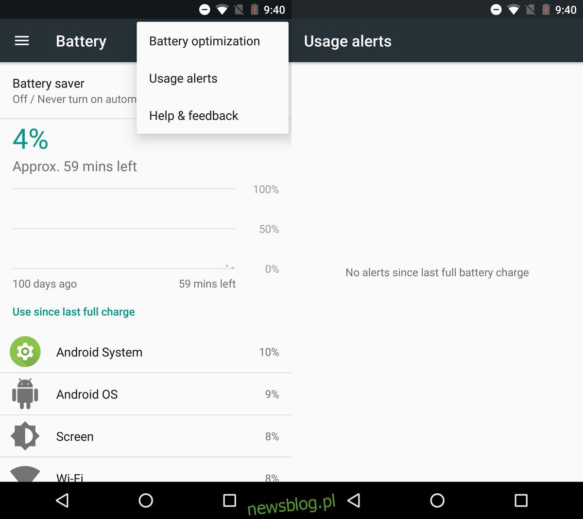 Cảnh báo sử dụng pin Android là gì 7.1.2