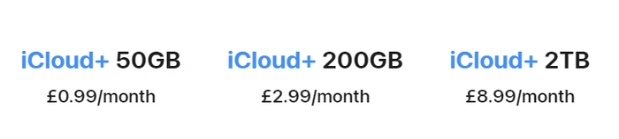 Giá iCloud+ tại Vương quốc Anh