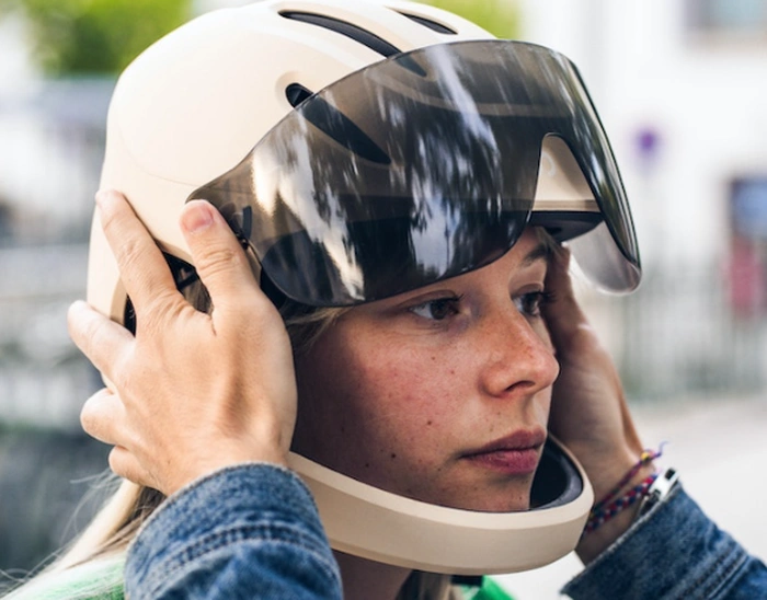 Mũ bảo hiểm xe đạp điện tử VIRGO bảo vệ toàn diện khuôn mặt