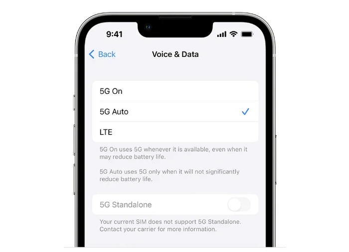 Giọng nói và dữ liệu iPhone 5G