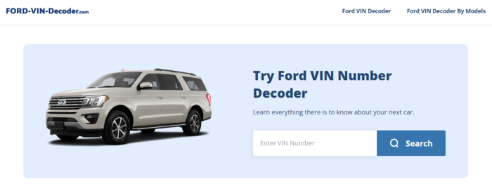 Bộ giải mã Ford VIN