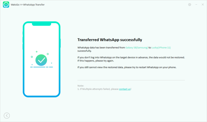 hướng dẫn watsgo - chuyển whatsapp sang điện thoại mới thành công