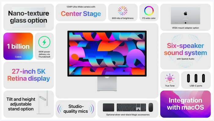 Apple  Hình ảnh thông số hiển thị của Studio