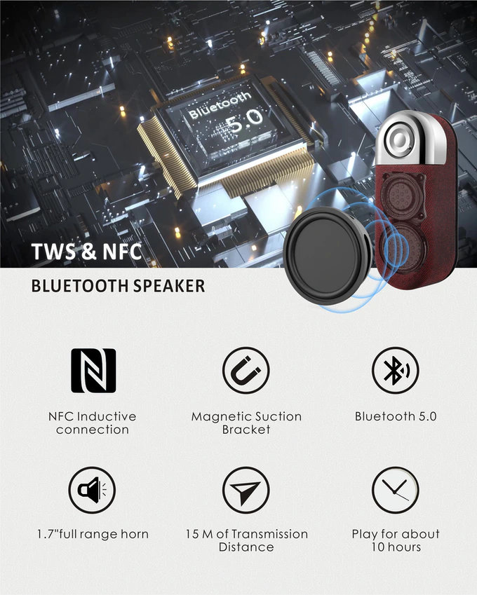 Bluetooth di động nhỏ gọn 5.0 loa có gắn nam châm