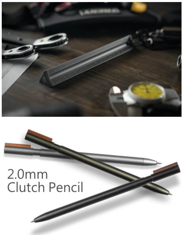 bộ bút chì và thước nhôm