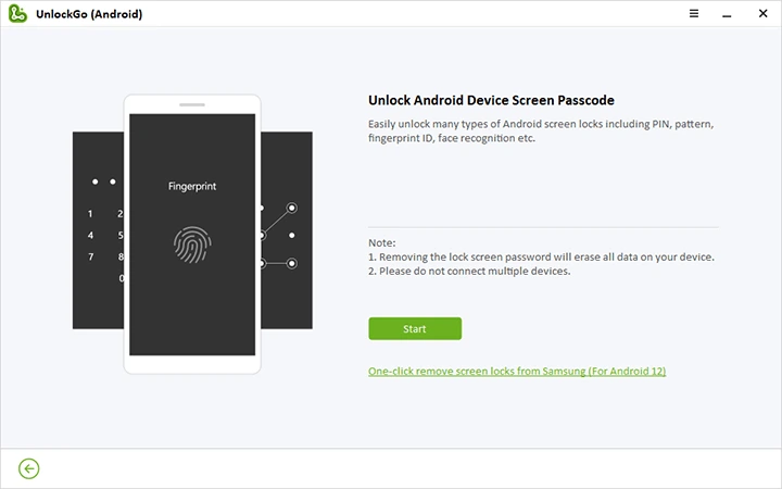 Mở khóa bằng một cú nhấp chuột Samsung bằng cách sử dụng unlockGo Android