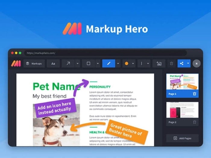 Ứng dụng chú thích và ảnh chụp màn hình Markup Hero