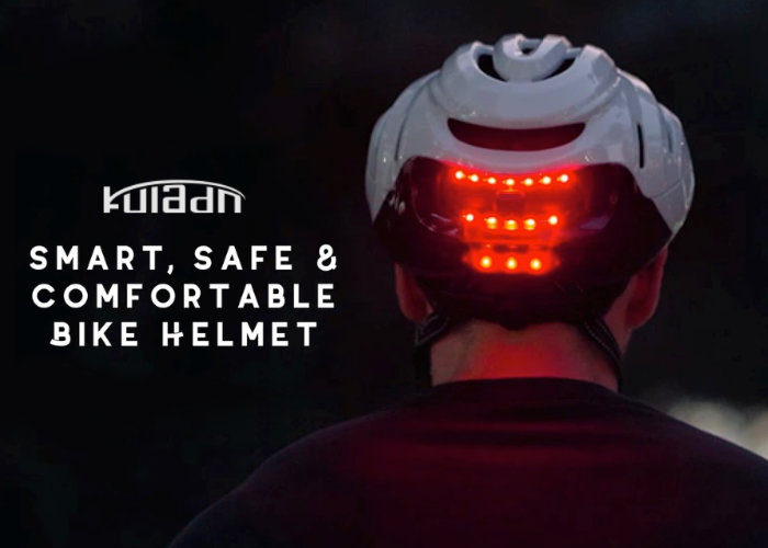 mũ bảo hiểm đi xe đạp có đèn báo